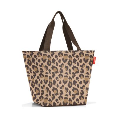 Reisenthel Shopper mit modernem Leo-Muster in Beige Braun und langen Tragegriffen