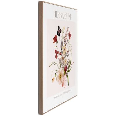 Seitliche Schrägansicht des Wandbilds „Herbarium“, 30 × 40 cm; Profil, Kante und Tiefe des Bildes sind erkennbar.