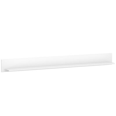 Modernes Wandboard Rion in Weiß mit durchgehender Ablagefläche zur Präsentation von Dekorationen und Wohnaccessoires