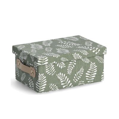 Zeller Aufbewahrungsbox "Leaves"; Farbe grün; Material Baumwolle/Polyester; Maße ca. 28 × 19 × 13 cm.
