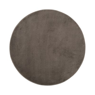 Runder Badteppich Modell RIO Premium in Taupe, ca. 110 cm Durchmesser.