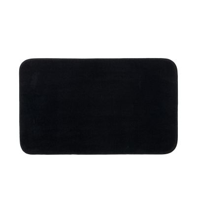 Rechteckiger Badteppich Modell RIO Premium in Schwarz, ca. 60 × 100 cm.