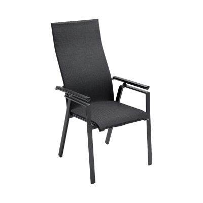 Verstellsessel Alu anthracite mit Alu Armlehnen Onlay black / softex coal