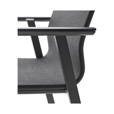 Stapelsessel Alu anthracite mit Alu Armlehnen Onlay black / softex coal