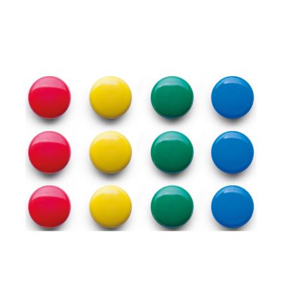 Zusätzliche Ansicht: Zeller Magnet-Set 12tlg.; Farbe farblich sortiert; Material silber: ABS - farbig: PC/ ferrit magnet; Ausführung: 12-tlg.; Maße ca. D 2 cm.