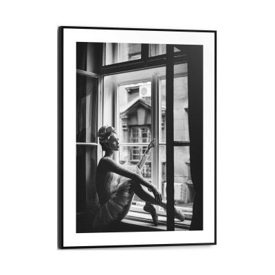 Frontansicht des Wandbilds „Daydreamer“ in Schwarz-Weiß, Größe 30 × 40 cm; das vollständige Motiv ist zu sehen.