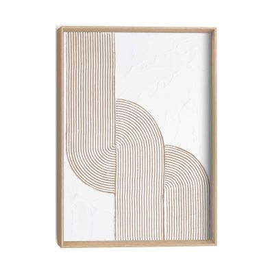 Frontansicht des Wandbilds „Knot - tinted lines“ in Beige, Größe 30 × 40 cm; das vollständige Motiv ist zu sehen.