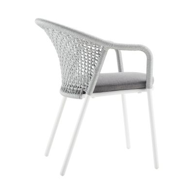 Stapelsessel Alu String-Flex white-grey / anthracite inkl. Sitzpolster