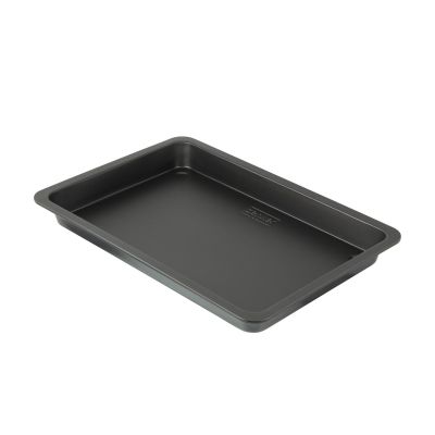 Rechteckiges Backblech 42x29 cm aus schwarzem Metall