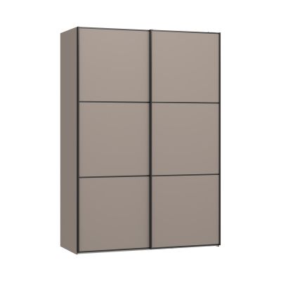 Schwebetürenschrank mit zwei geschlossenen Schiebetüren und horizontaler Gliederung