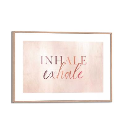 Frontansicht des Wandbilds „Inhale Exhale“ in Beige, Größe 20 × 30 cm; das vollständige Motiv ist zu sehen.