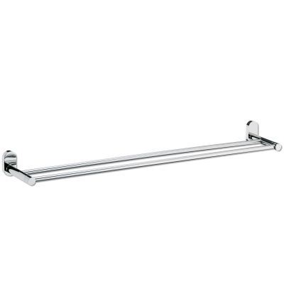 Wandmontierte Handtuchstange in Silber glänzend mit zwei parallelen Stangen und seitlichen Halterungen