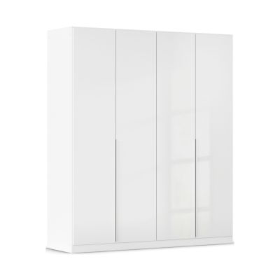 Drehtürenschrank 4-türig Hochglanz weiß