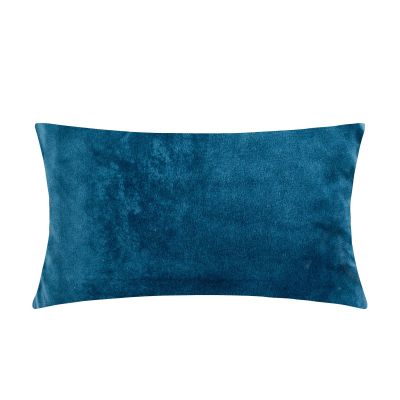 Kissenhülle Smooth in Denimblau, 25 × 50 cm, frontal freigestellt mit einfarbiger samtig wirkender Oberfläche.