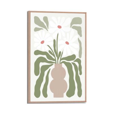 Frontansicht des Wandbilds „Abstract Flowers“ in Grün, Größe 20 × 30 cm; das vollständige Motiv ist zu sehen.