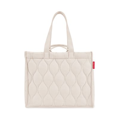 Shopper von Reisenthel, Modell Softshopper, in hellem Steinbeige mit Steppstruktur, von hinten mit langen und kurzen Tragegriffen
