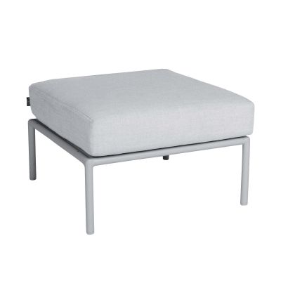 Gartenlounge Hocker mit gepolstertem Sitzkissen, rechteckige Form, freistehend auf vier Beinen