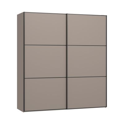 Schwebetürenschrank mit zwei geschlossenen Schiebetüren und horizontaler Gliederung