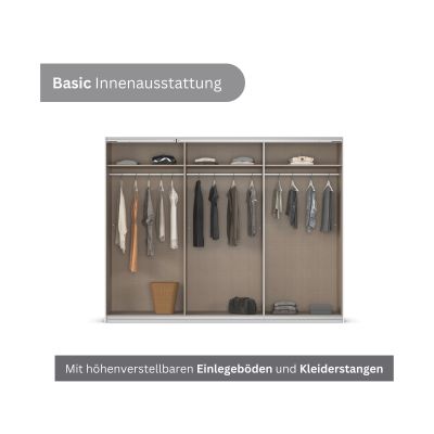 Offener Kleiderschrank mit Kleidung Fächern und Kleiderstangen für strukturierte Aufbewahrung
