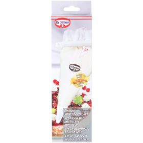 Verpackung eines Einweg Spritzbeutel Sets mit 10 Beuteln und Zubehör