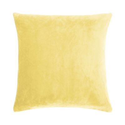 Kissenhülle Smooth in Gelb, 50 × 50 cm, frontal freigestellt mit einfarbiger samtig wirkender Oberfläche.