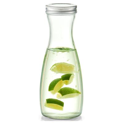 Alternative Ansicht: Zeller Glaskaraffe m. Metalldeckel; Farbe transparent; Material Glas/Metall; Fassungsvermögen: 950 ml; Maße ca. D 10,2 × 25 cm.