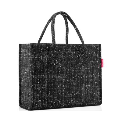 Shopper von Reisenthel, Modell Daily Shopper, in Schwarz mit Bouclé-Struktur, frontal mit zwei kurzen Tragegriffen