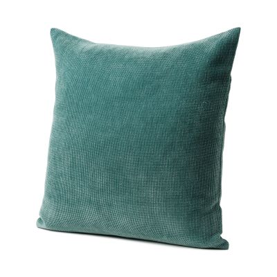 Quadratische Kissenhülle Modell Lena in Petrol, ca. 40 × 40 cm.