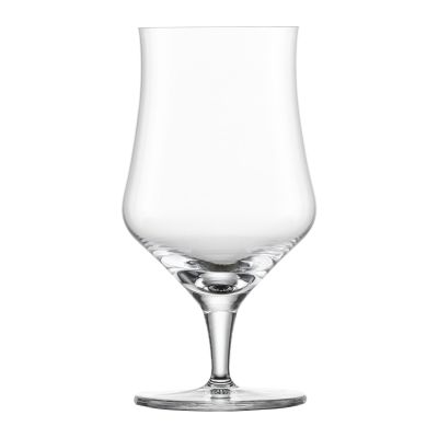 Leeres Beer-Basic-Craft-Beer-Glas mit bauchigem Unterteil, engerer Öffnung und kurzem Stiel auf weißem Hintergrund.