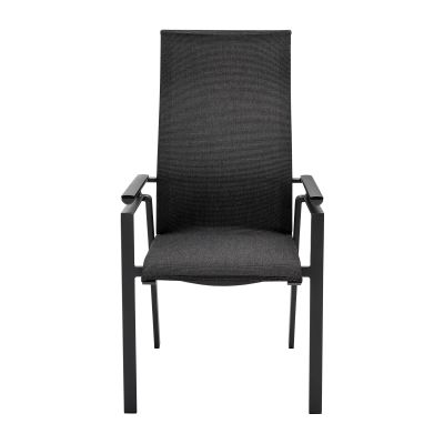 Verstellsessel Alu anthracite mit Alu Armlehnen Onlay black / softex coal