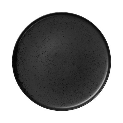 Draufsicht auf Essteller der Serie Coppa, Farbe Schwarz matt; Rand und Innenfläche sind erkennbar.