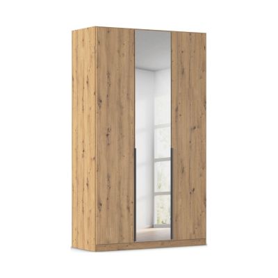Drehtürenschrank 3-türig 1 Spiegeltüre Dekor-Druck Eiche Artisan