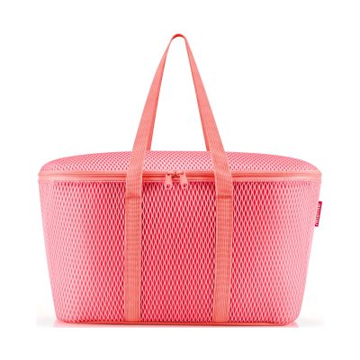 Große isolierte Kühltasche in Koralle mit Reißverschluss und Mesh-Design
