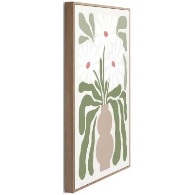 Seitliche Schrägansicht des Wandbilds „Abstract Flowers“, 20 × 30 cm; Profil, Kante und Tiefe des Bildes sind erkennbar.