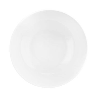 Draufsicht: Schale in Beige und Weiß. Erkennbar: beige Außenseite, weißer Innenraum und runde Form.