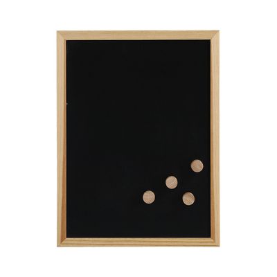 Zusätzliche Ansicht: Zeller Kreide-/Magnettafel; Farbe schwarz/natur; Material Metall/Kiefer; Maße ca. 30 × 40 cm.