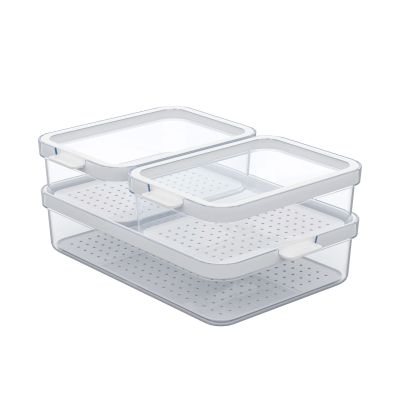 Transparenter Kühlschrank-Organizer aus Kunststoff mit herausziehbaren Schubladen