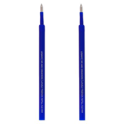Zweierpack blaue Stiftminen, mit zwei einzelnen Minen senkrecht nebeneinander dargestellt.