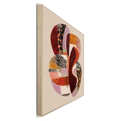 Seitliche Schrägansicht des Wandbilds „Pattern Shape“, 50 × 40 cm; Profil, Kante und Tiefe des Bildes sind erkennbar.