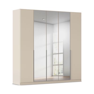 Drehtürenschrank 4-türig 2 Spiegeltüren Spiegel/Glas teilaufgelegt champagner