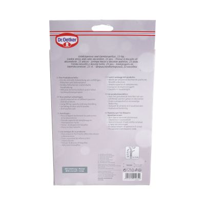 Rückseite der Verpackung mit Produktinformationen und Details