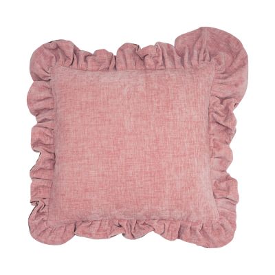 Kissenhülle Romance in Rosé-Taupe, 43 × 43 cm, frontal freigestellt auf hellem Hintergrund.