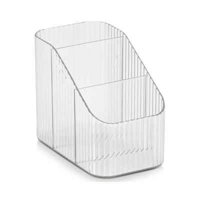 Zeller Utensilien-Organizer; Farbe transparent; Material Kunststoff; Ausführung: 3 Fächer; Maße ca. 8,9 × 14,9 × 12 cm.