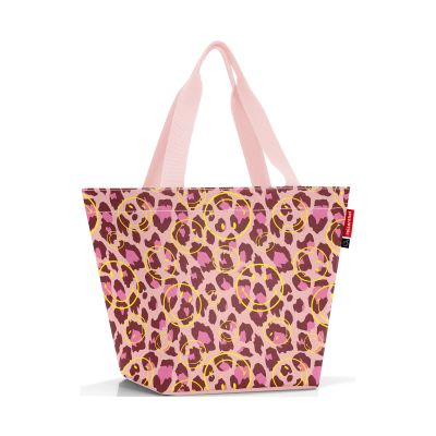 Reisenthel Shopper in Rosa mit Leo-Print und gelben Smiley-Motiven