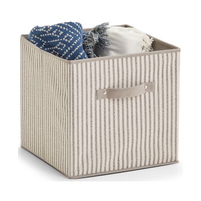 Zusätzliche Ansicht: Zeller Aufbewahrungsbox "Stripes"; Farbe beige; Material Vlies; Maße ca. 31 × 31 × 31 cm.