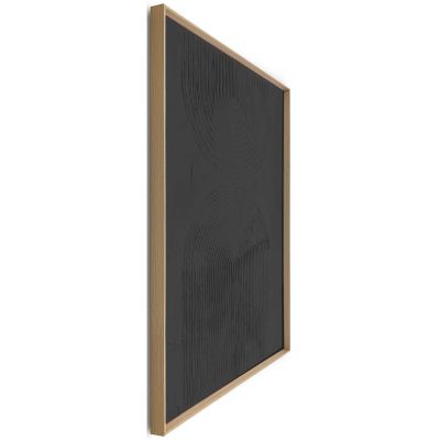 Seitliche Schrägansicht des Wandbilds „Bows - Charcoal“, 50 × 70 cm; Profil, Kante und Tiefe des Bildes sind erkennbar.