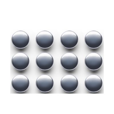 Weitere Produktansicht: Zeller Magnet-Set 12tlg.; Farbe farblich sortiert; Material silber: ABS - farbig: PC/ ferrit magnet; Ausführung: 12-tlg.; Maße ca. D 2 cm.