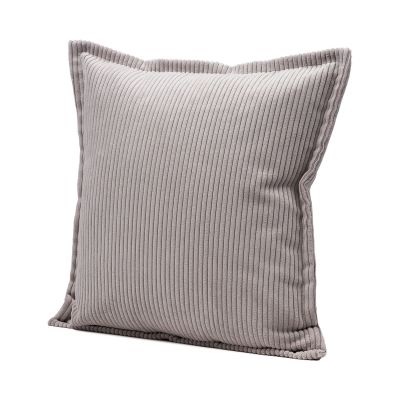 Quadratische Kissenhülle Modell Capri in Silber, ca. 40 × 40 cm, als Nahansicht.