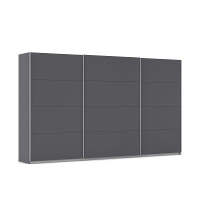 Schwebetürenschrank 3-türig grau metallic