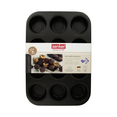Muffinbackform mit 12 Mulden und Produktetikett